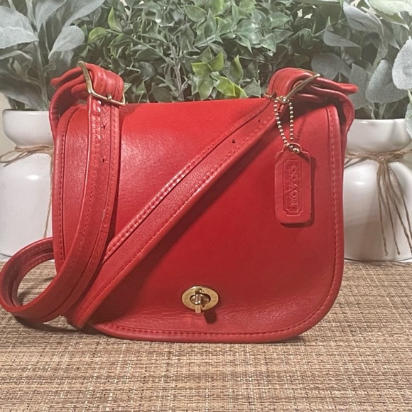 Coach Handbags - Vintage Coach NYC Red Small Shoulder Bag 9530